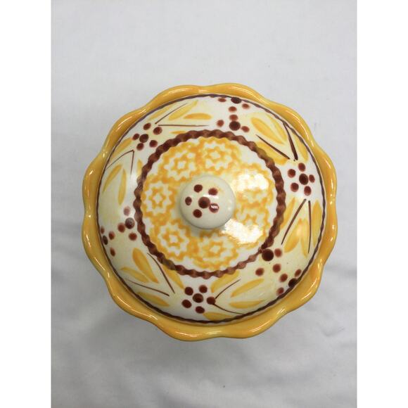 Temp-tations by Tara Yellow Old World Canister Cookie Jar with Lid 2 Quart - Picture 6 of 6